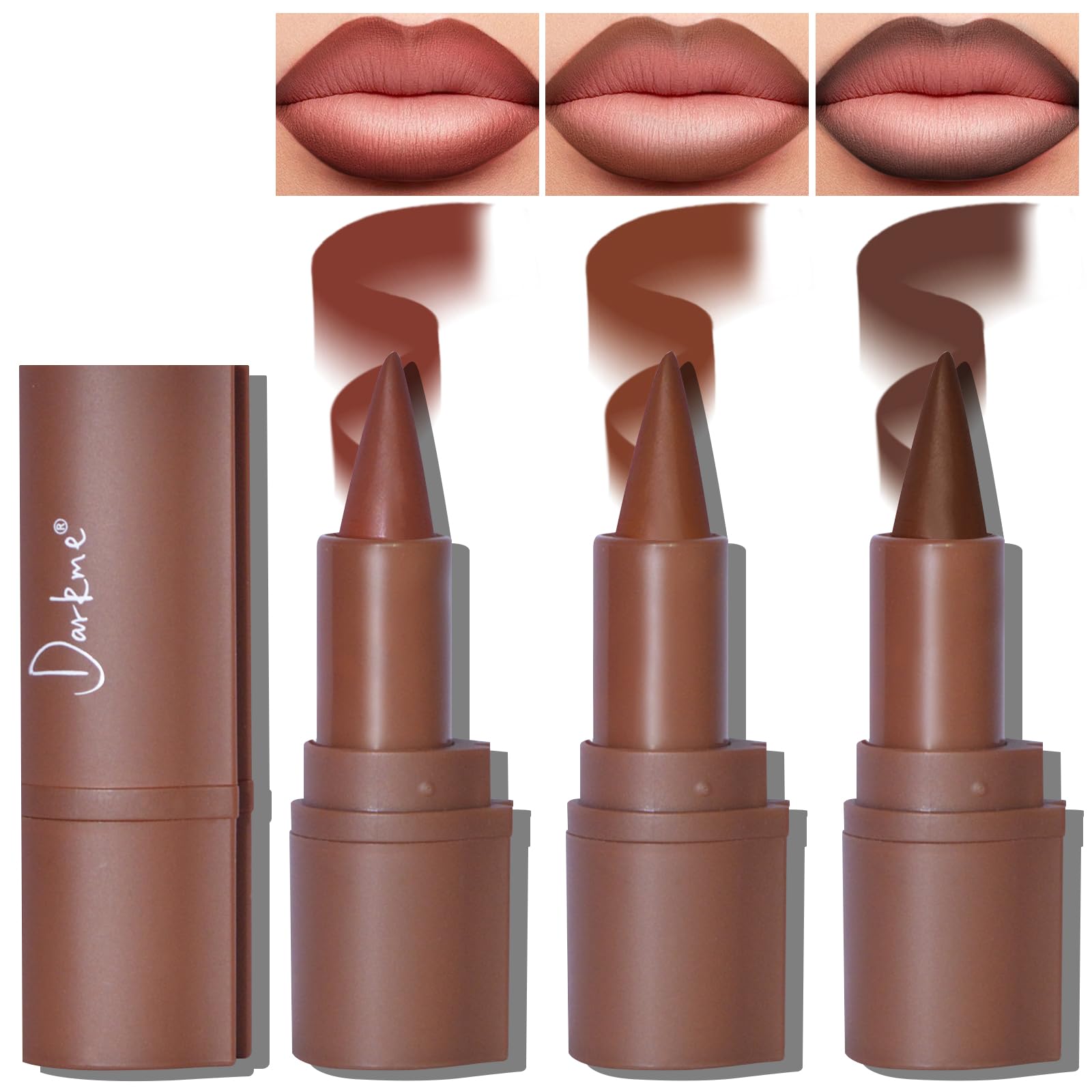 Hosaily 3 colors 2-in-1 lip liner set packaging shows gradient shades for defined lips.