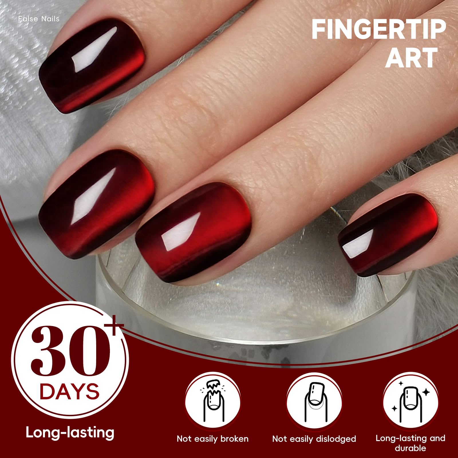 HOSAILY 32-piece set of short square press-ons for DIY manicures
