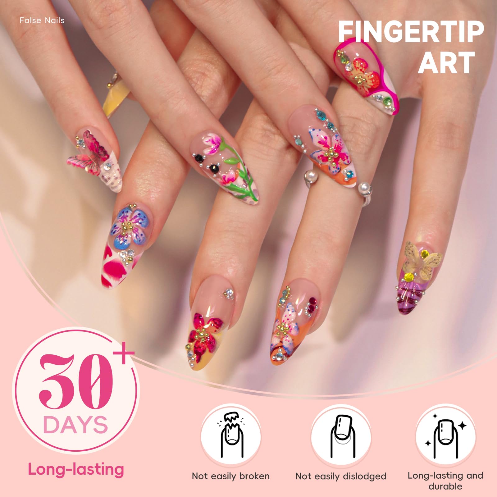 HOSAILY rhinestones and charms nails offer decorative flair for occasions