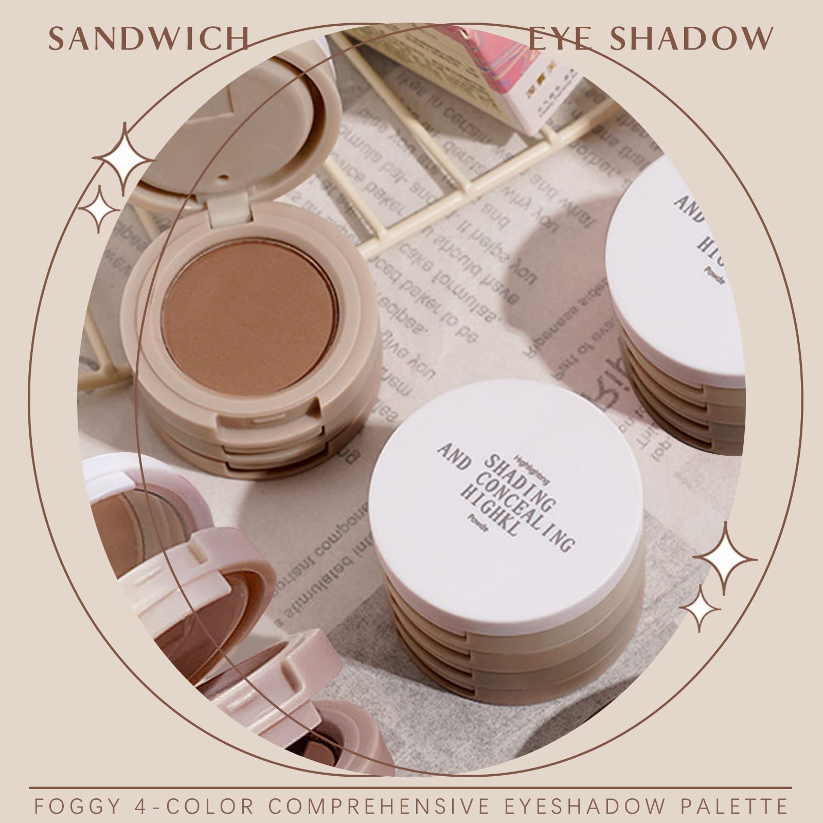 HOSAILY 4-in-1 matte nude palette color swatches for easy shade selection