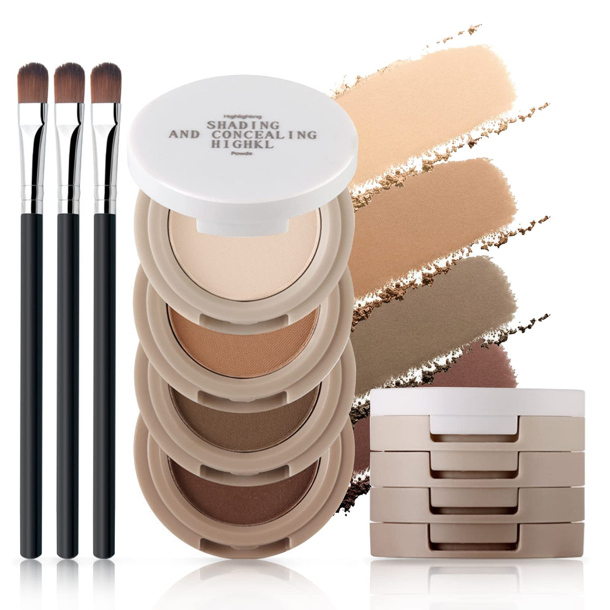 HOSAILY 4-in-1 matte nude palette front view for versatile eye looks