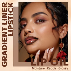Hosaily dark brown lip gloss close-up highlighting high shine and moisture.