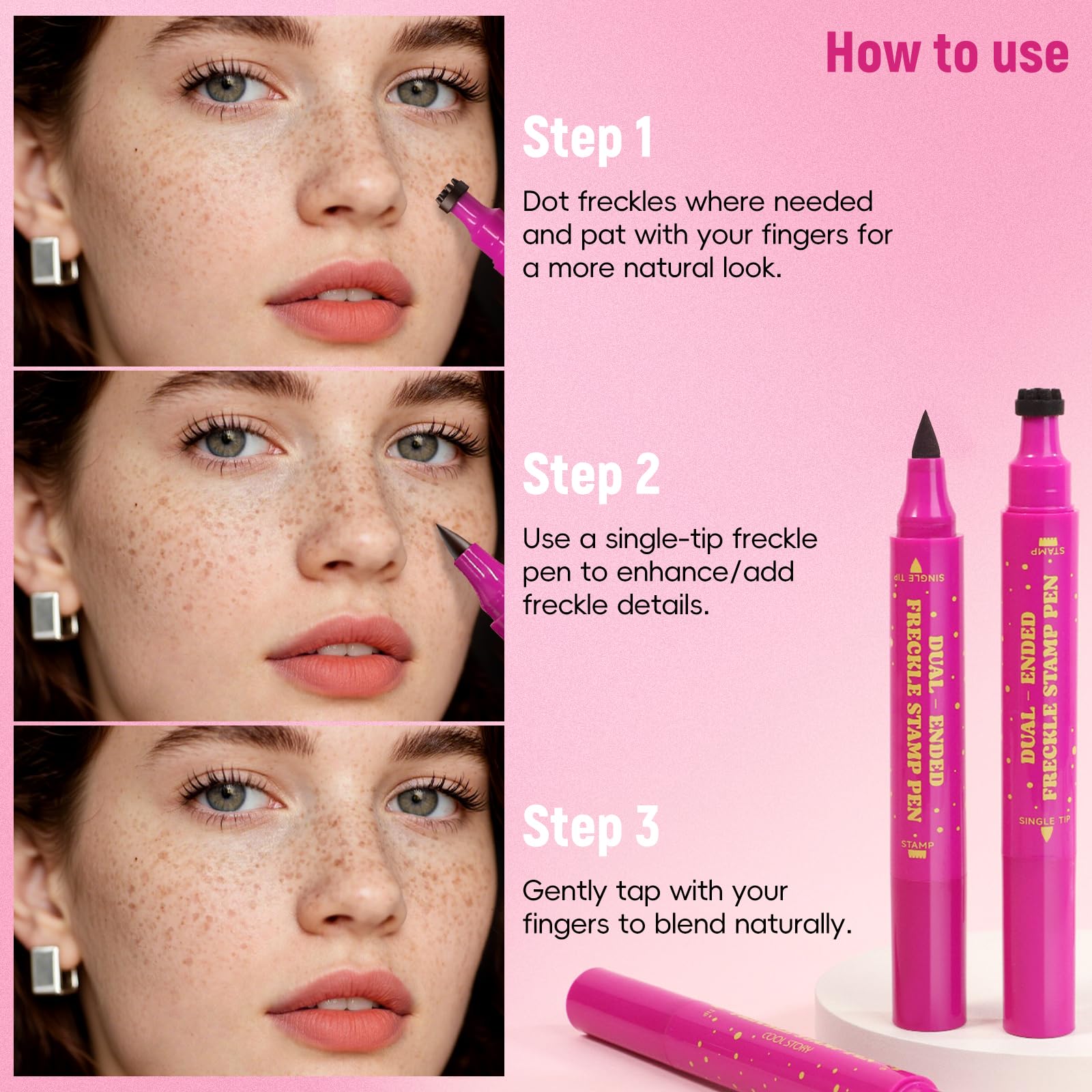 HOSAILY freckle pen offers long-lasting finish through daily activities.