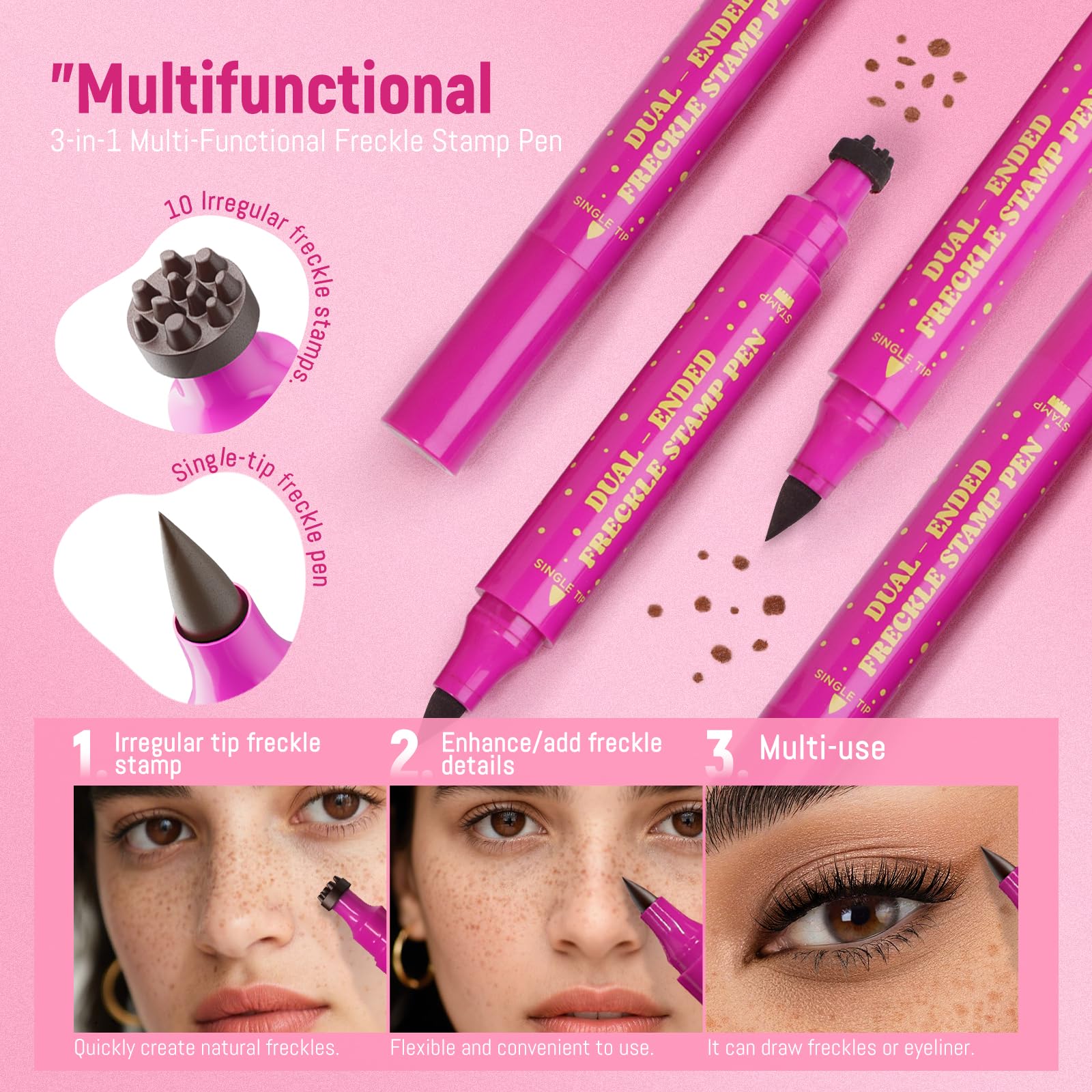 HOSAILY natural sunkissed freckle makeup creates a soft summer glow.