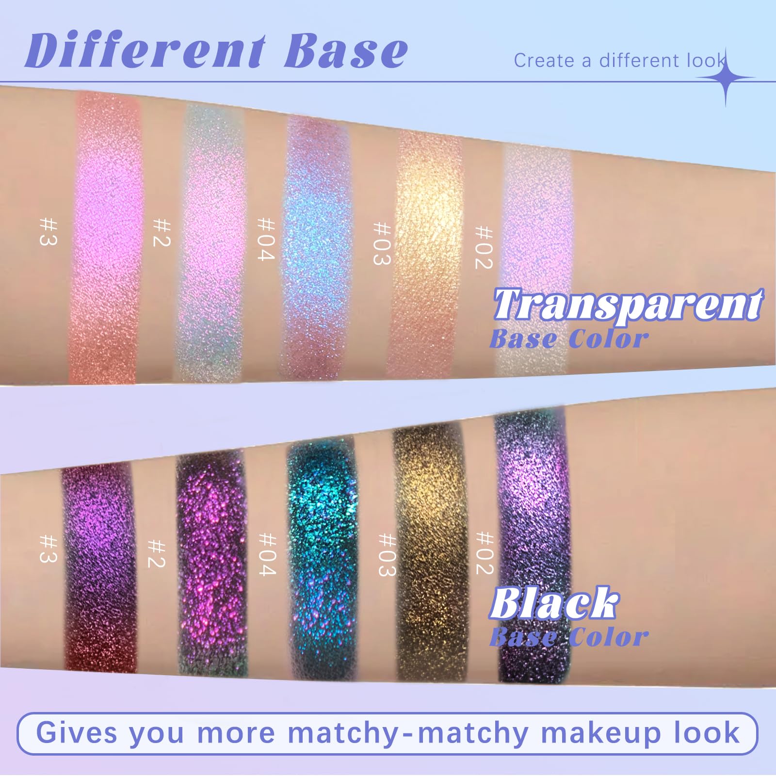 HOSAILY compact palette offers sparkling iridescence for festivals and parties.
