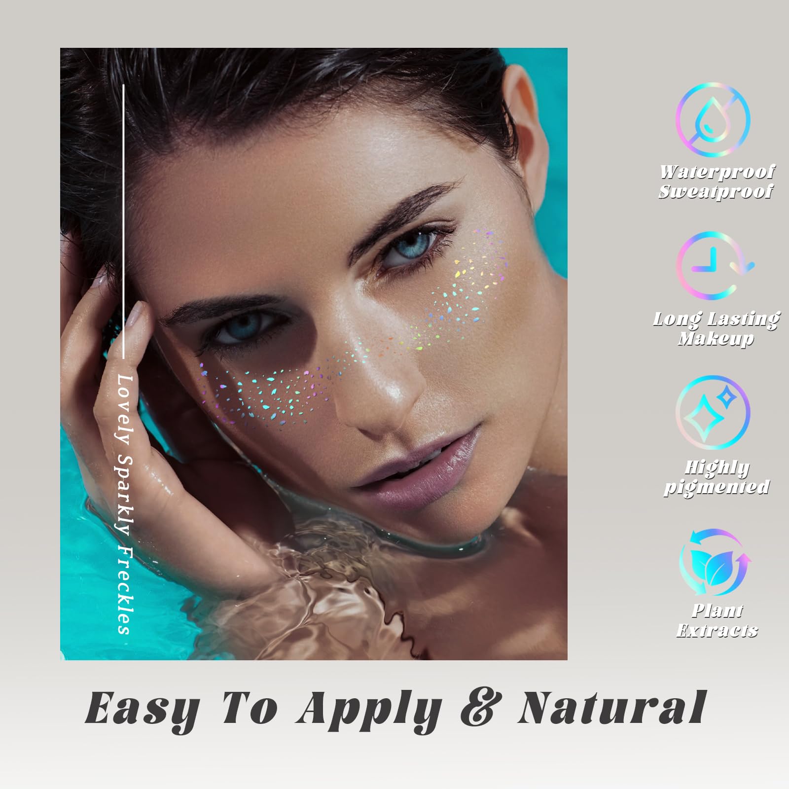HOSAILY glitter star freckle patch provides water resistance for long-lasting glow