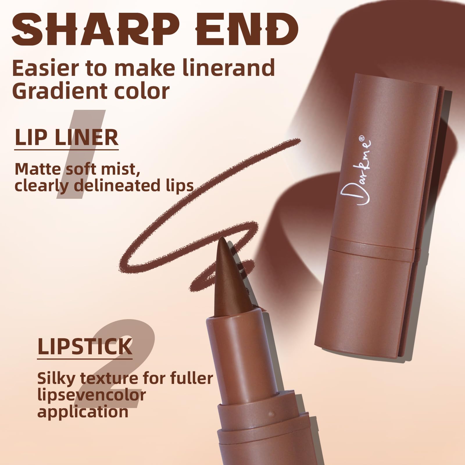 Hosaily gradient lip liner red swatch highlights rich color and easy lip shaping.