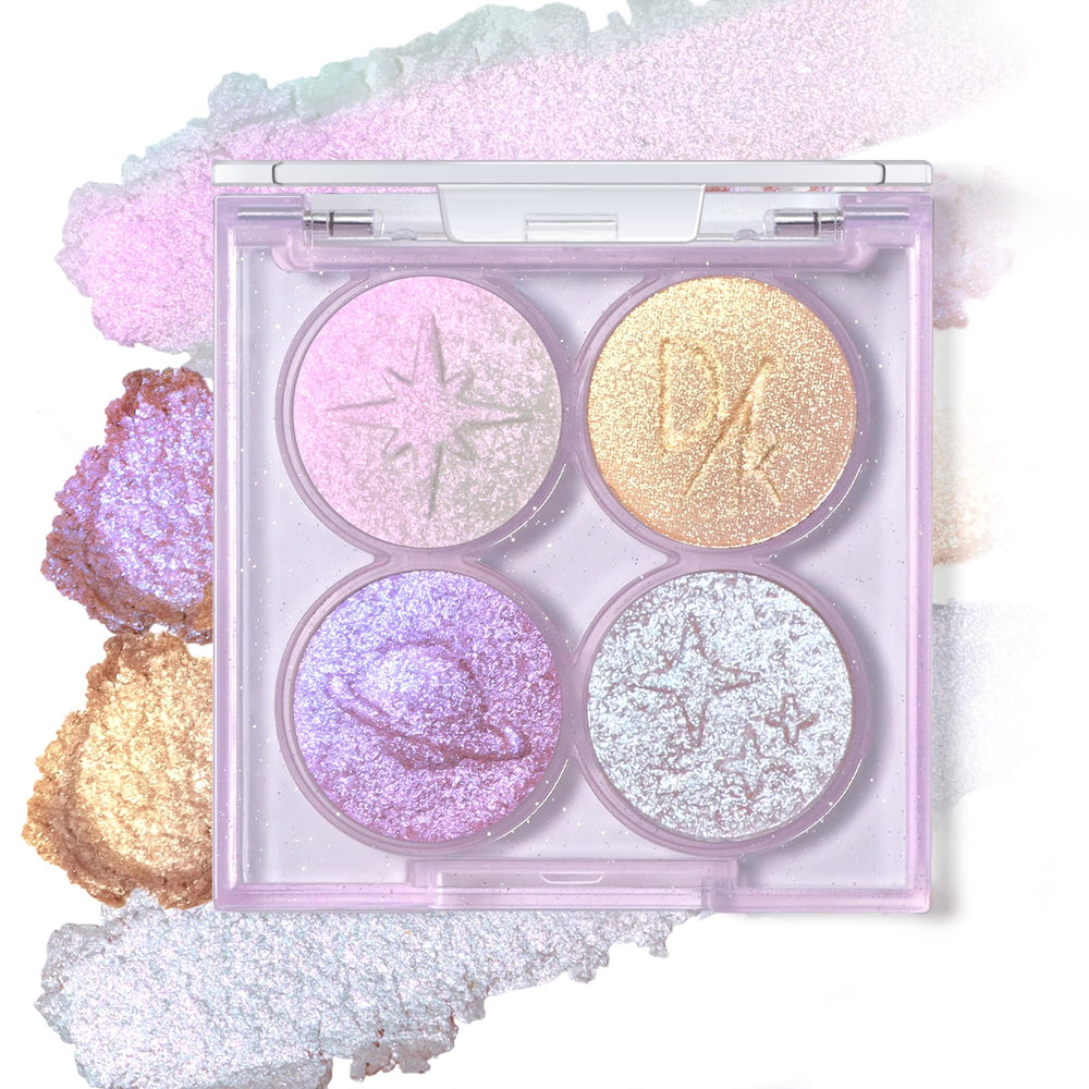 HOSAILY holographic duochrome eyeshadow palette close-up showing iridescent shimmer for eye drama