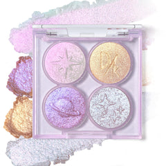 HOSAILY holographic duochrome eyeshadow palette close-up showing iridescent shimmer for eye drama