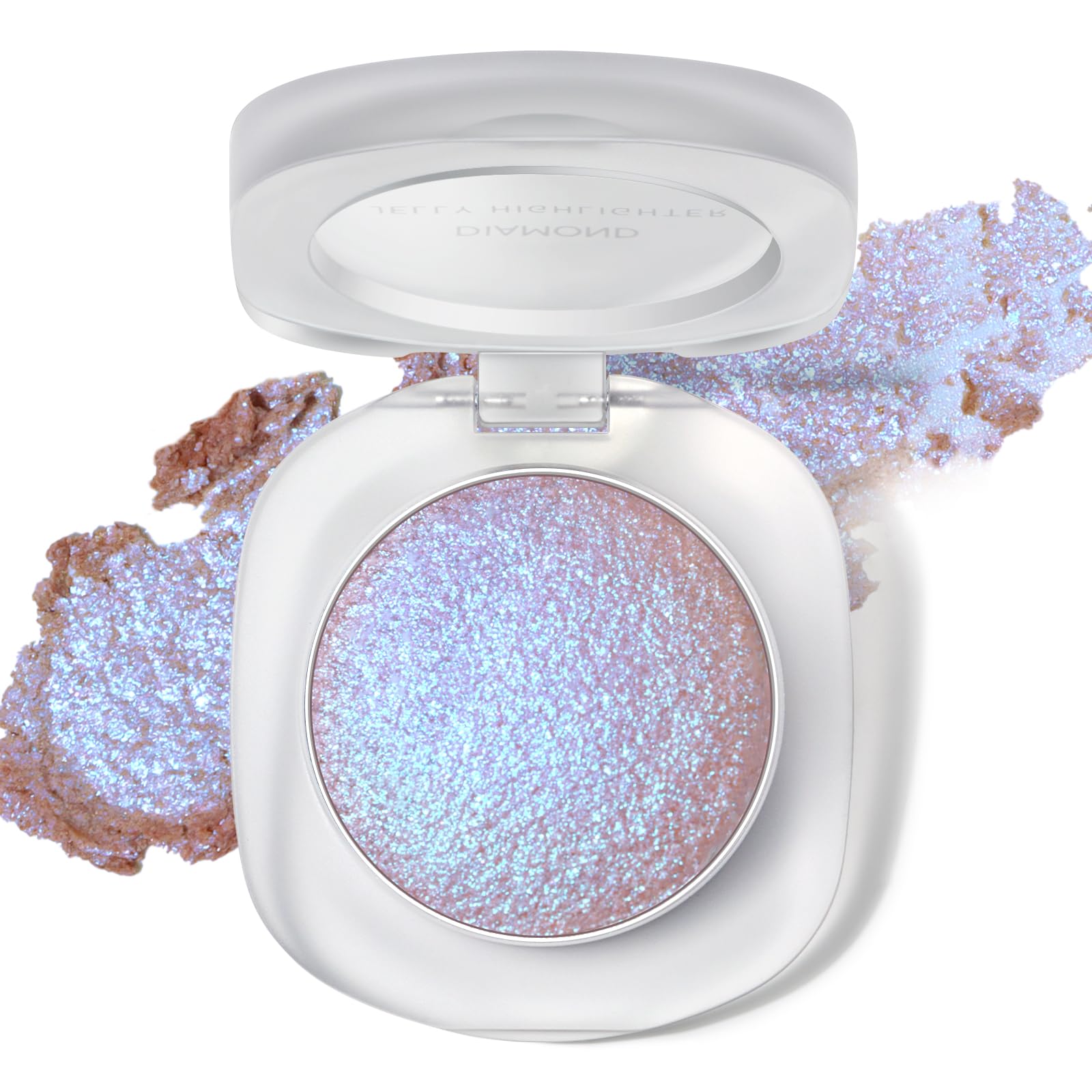 HOSAILY holographic eyeshadow palette with purple-blue color shift for dazzling eyes.