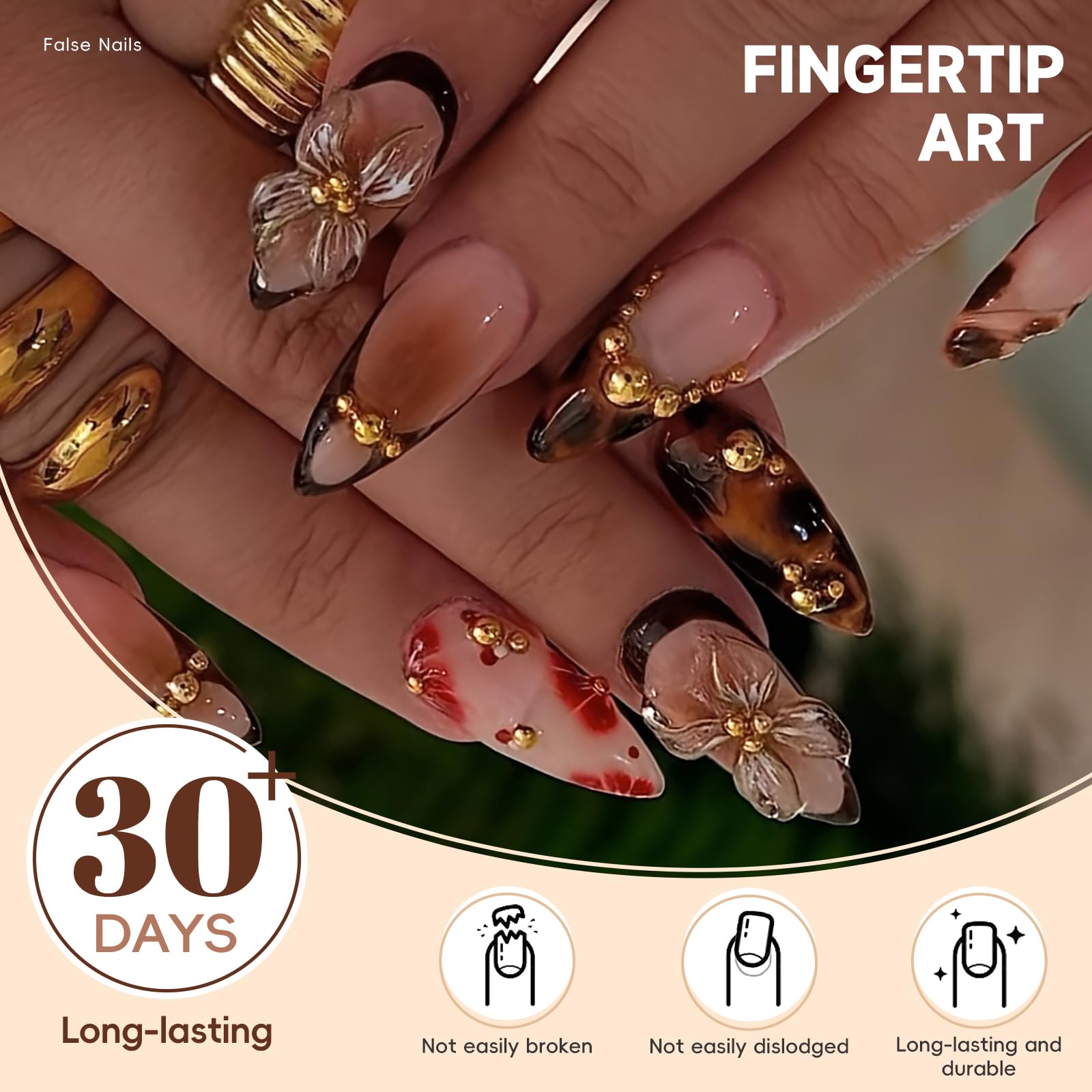 Hosaily leopard blossom ombre nails with bold, eye-catching design
