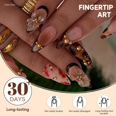Hosaily leopard blossom ombre nails with bold, eye-catching design