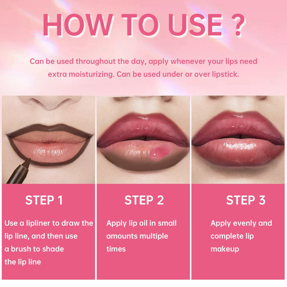 Swatches of HOSAILY lip oil shades across skin tones