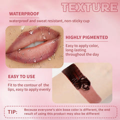 HOSAILY Long-wear lip stain swatch demonstrating lasting color on lips.