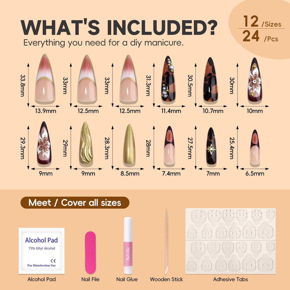 HOSAILY pearl rhinestone charm nails add subtle sparkle and decorative touch.