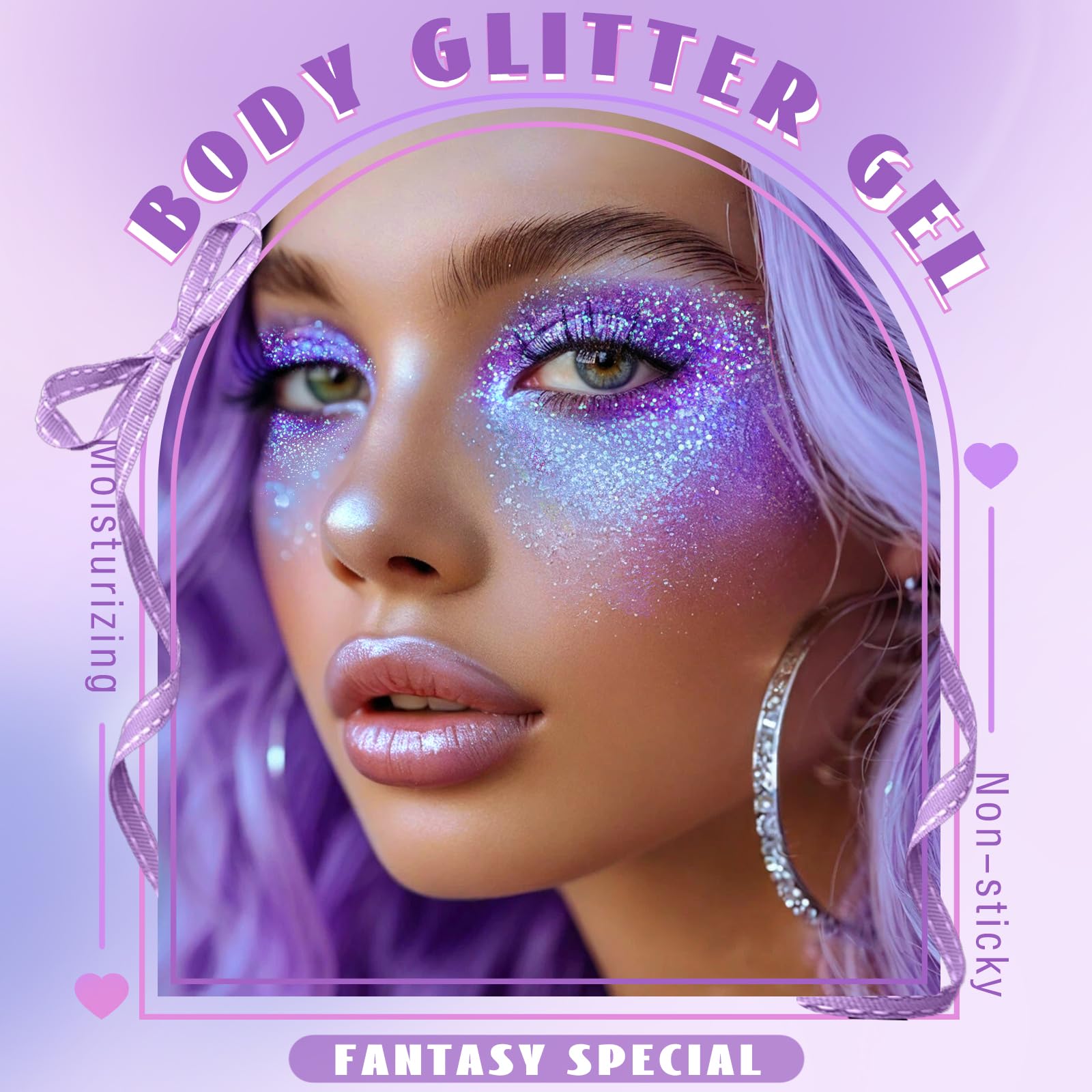 HOSAILY roll-on holographic glitter on the body adds bold shimmer for parties