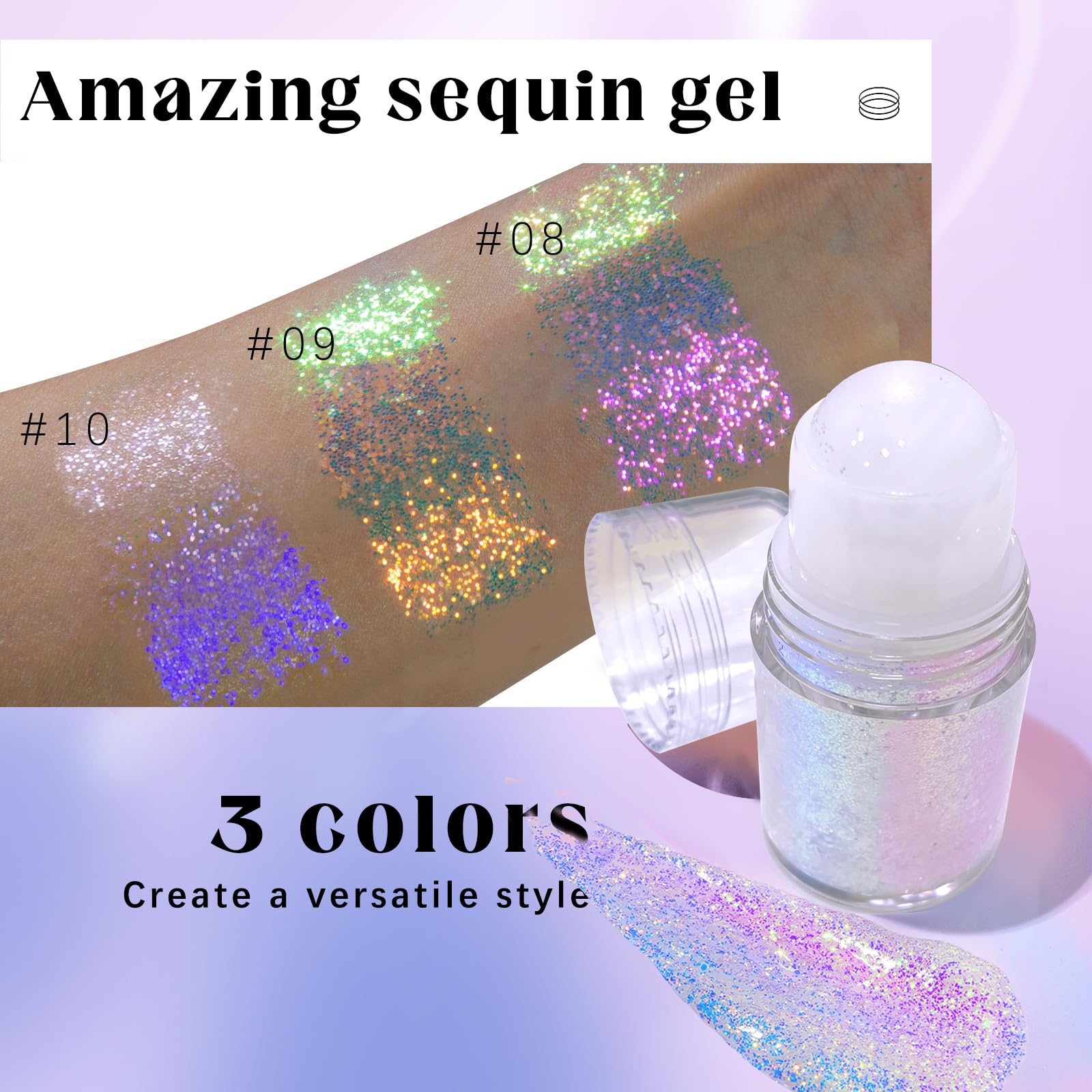 HOSAILY holographic glitter in the eye area for bold, safe sparkle.