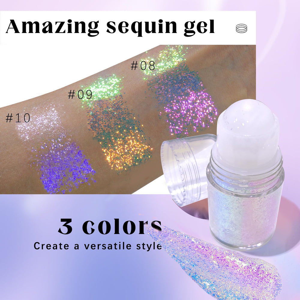 HOSAILY holographic glitter in the eye area for bold, safe sparkle.