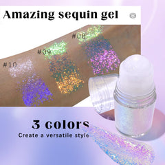 HOSAILY holographic glitter in the eye area for bold, safe sparkle.