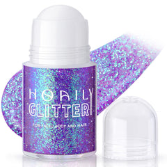 HOSAILY roll-on holographic glitter on the face delivers vibrant iridescence for festivals