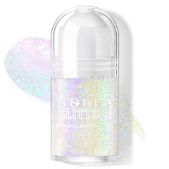 HOSAILY roll-on holographic glitter on the face for even application and party-ready shine.