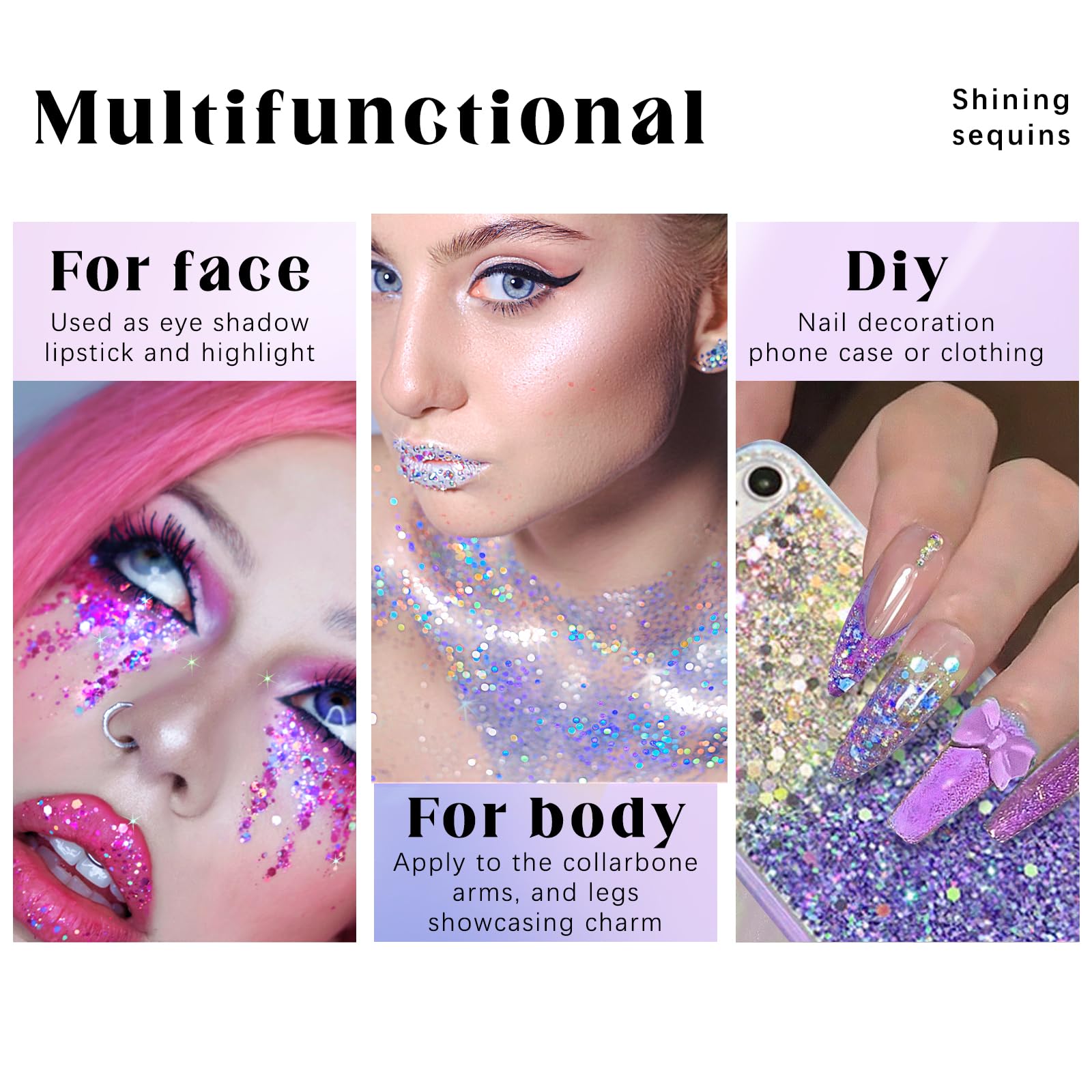 HOSAILY glitter on lips for playful color and shine.