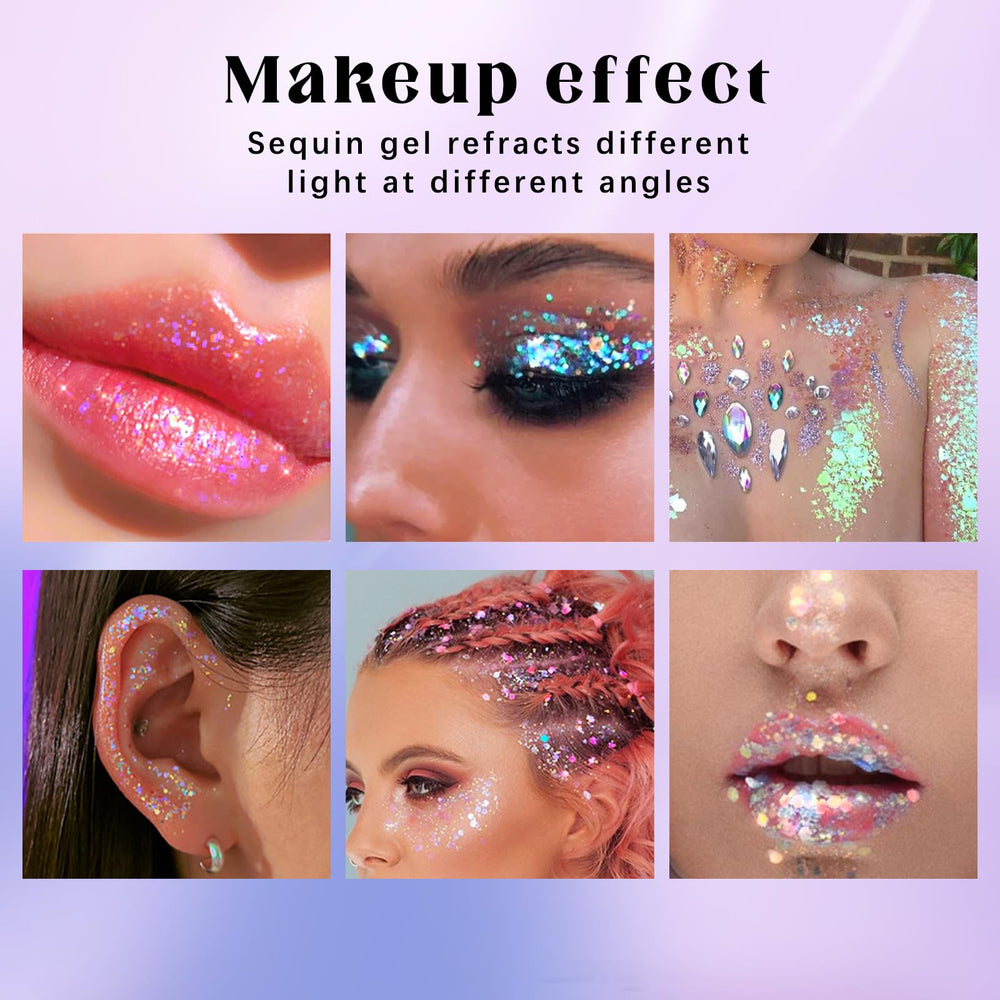 HOSAILY glitter on nails for mermaid-inspired shimmer and color shift.