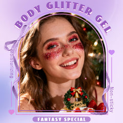 HOSAILY red glitter on cheek adds bold daytime sparkle