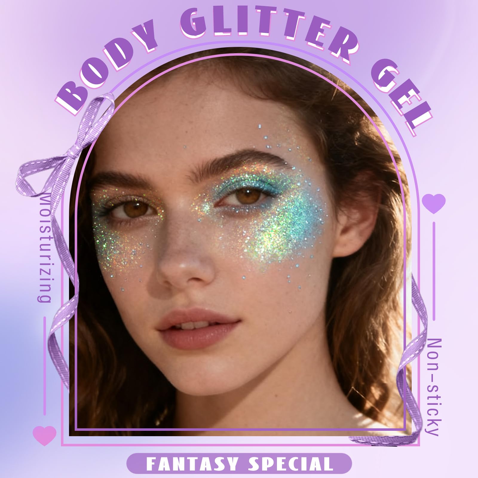Smooth rolling ball glides for mess-free glitter while you dance