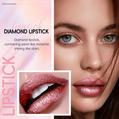 HOSAILY rose red lipstick swatch highlighting high-shine.