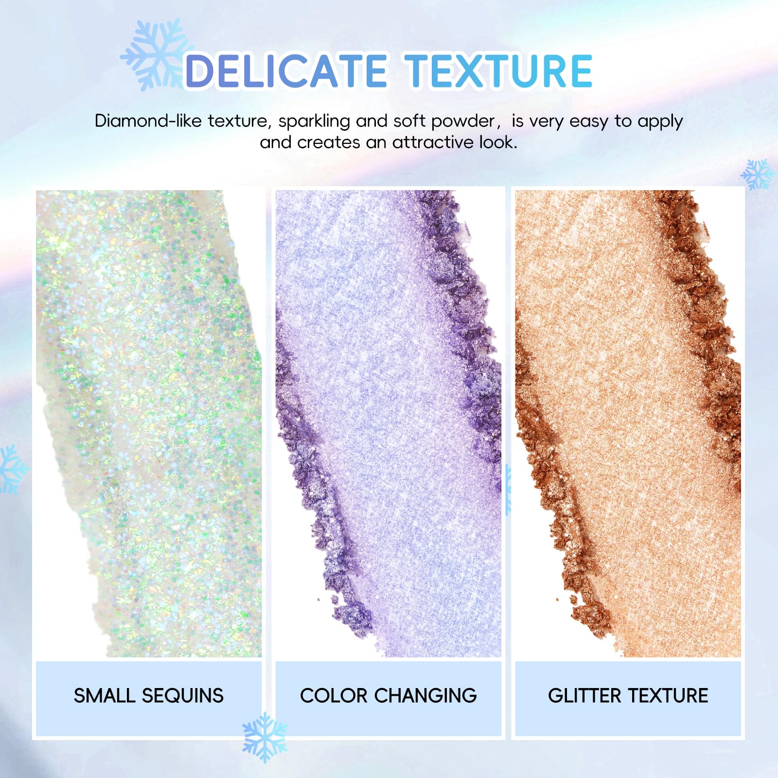 HOSAILY Snowflakes long-lasting waterproof finish applied on eyelids