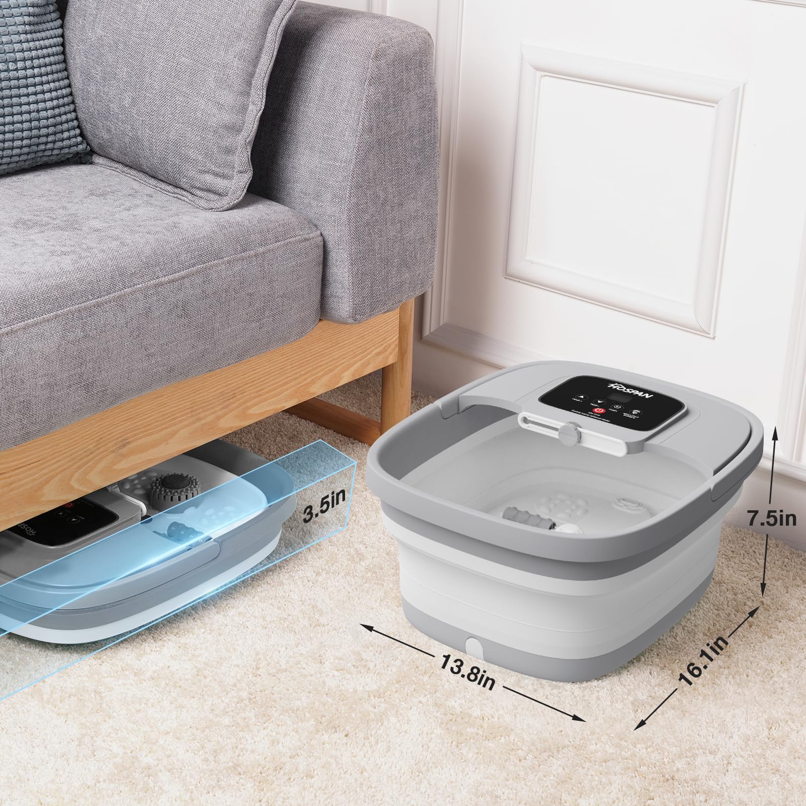 HOSPAN eight shiatsu rollers target tired feet