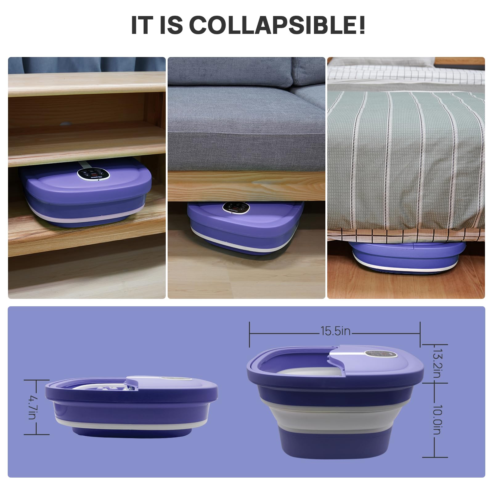 HOSPAN foldable design saves space under furniture for easy storage.