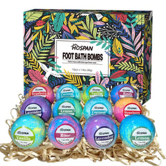 HOSPAN Organic Foot Bath Bombs Gift Set for soothing dry feet and relaxation.