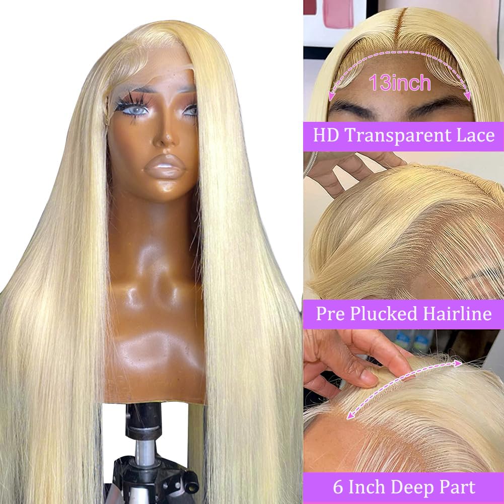 Hot Star 13x6 HD lace front wig with natural parting versatility.