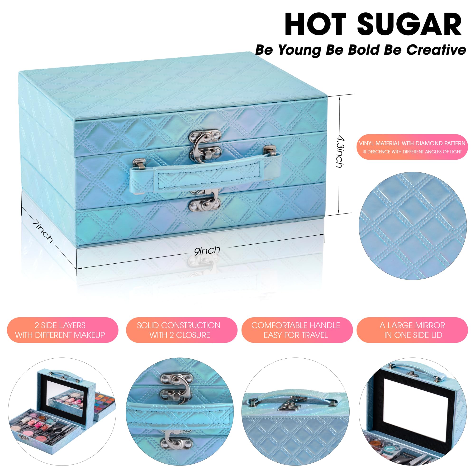 Hot Sugar Blue Diamond eye shadows palette delivers rich pigments for easy blending