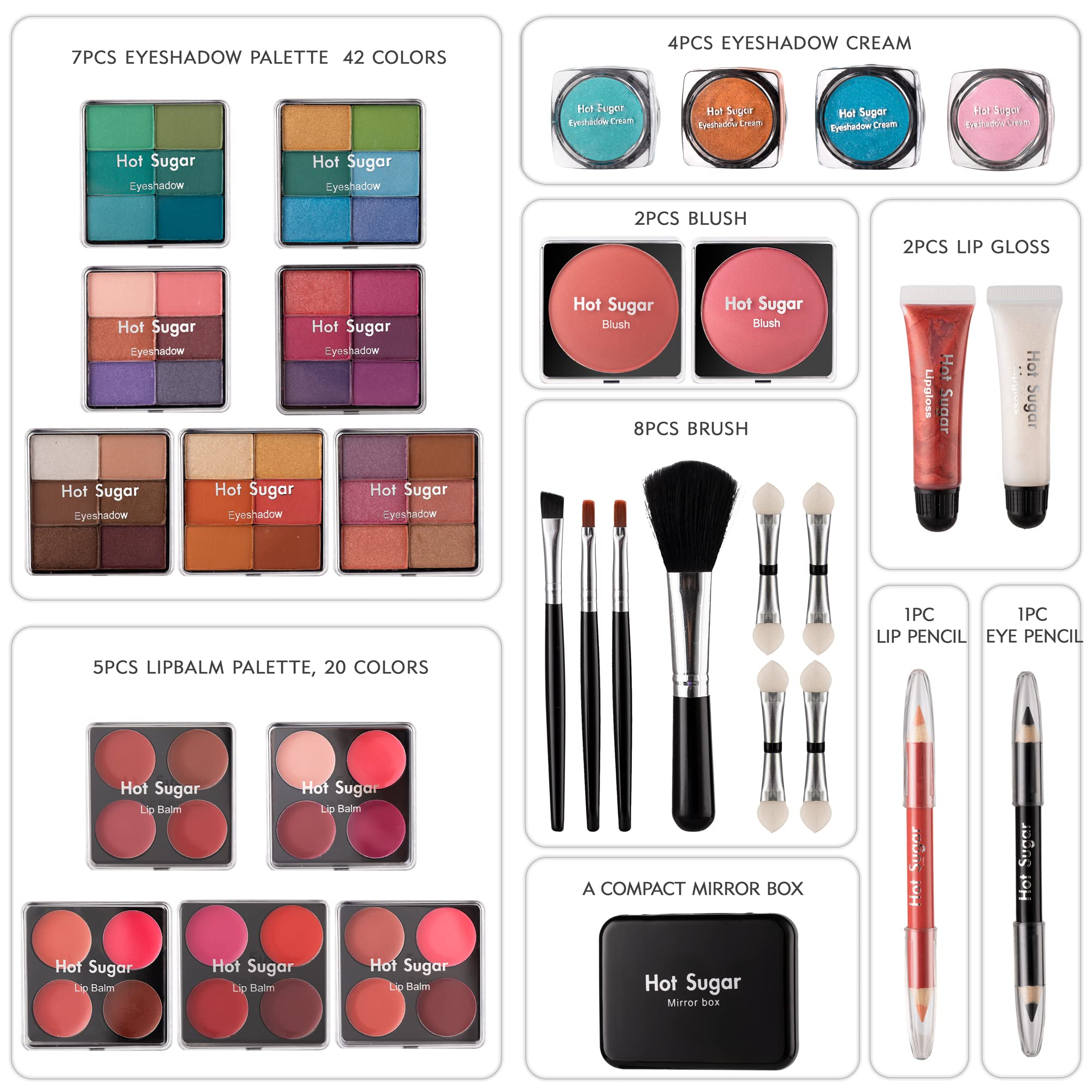 Hot Sugar blush palette offers soft-pigment tones for healthy cheek color.