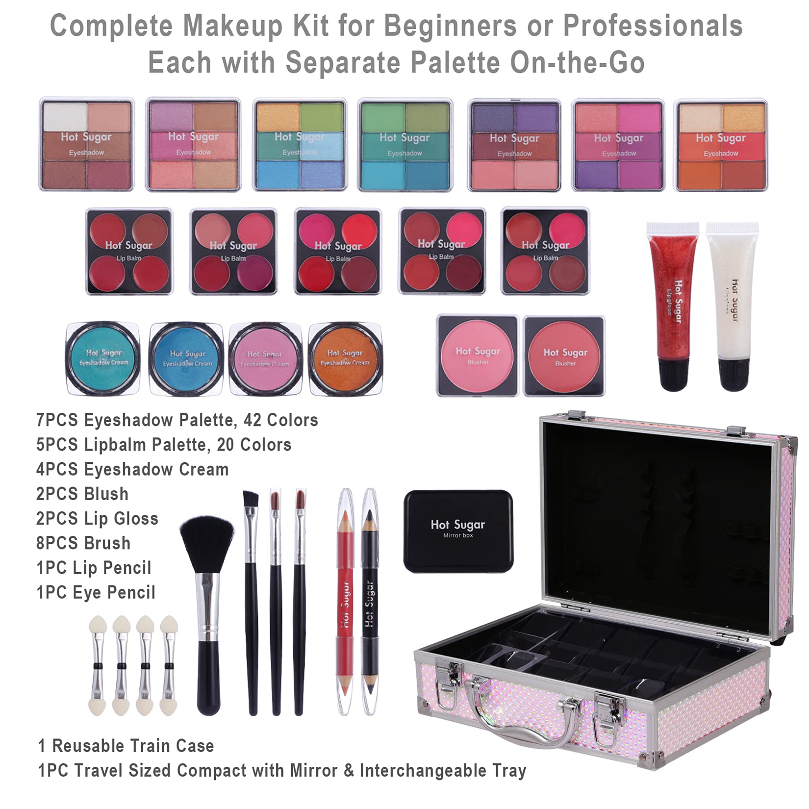 Hot Sugar eye-shadow palette with 46 shades for versatile looks.