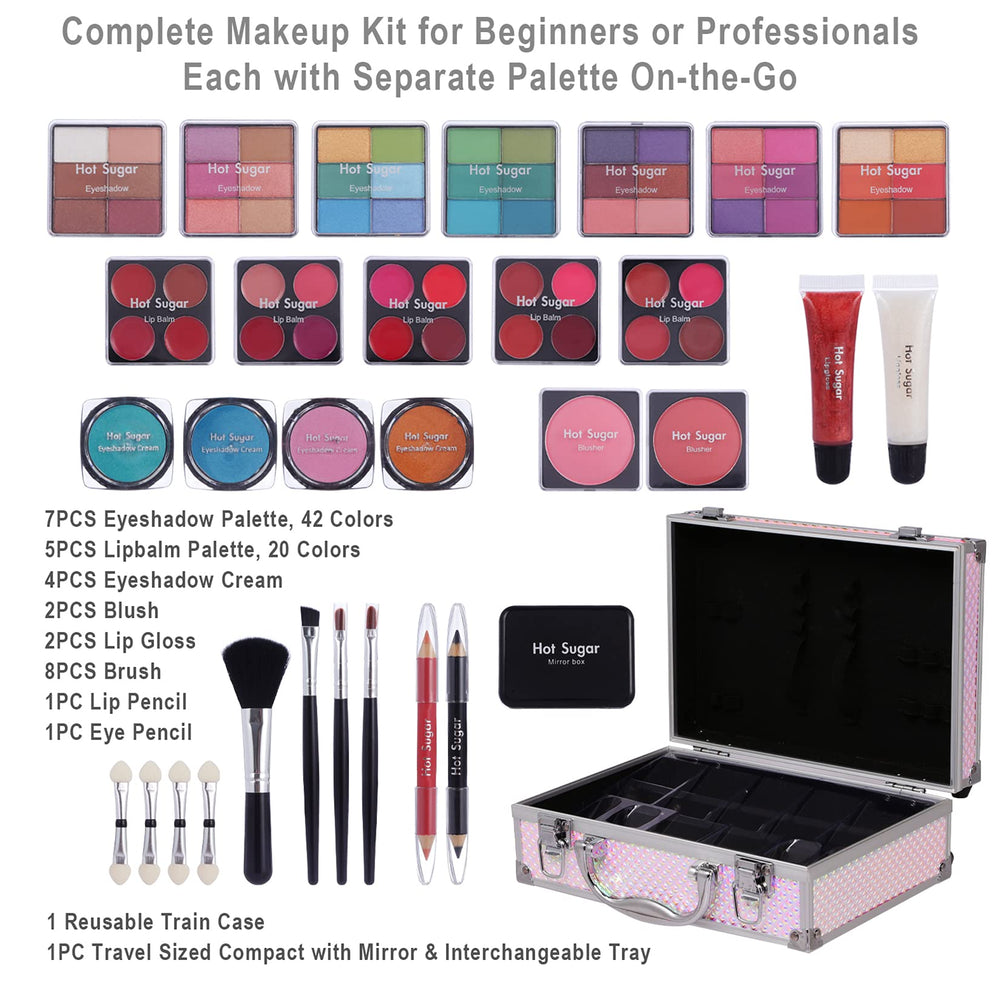 Hot Sugar eye-shadow palette with 46 shades for versatile looks.