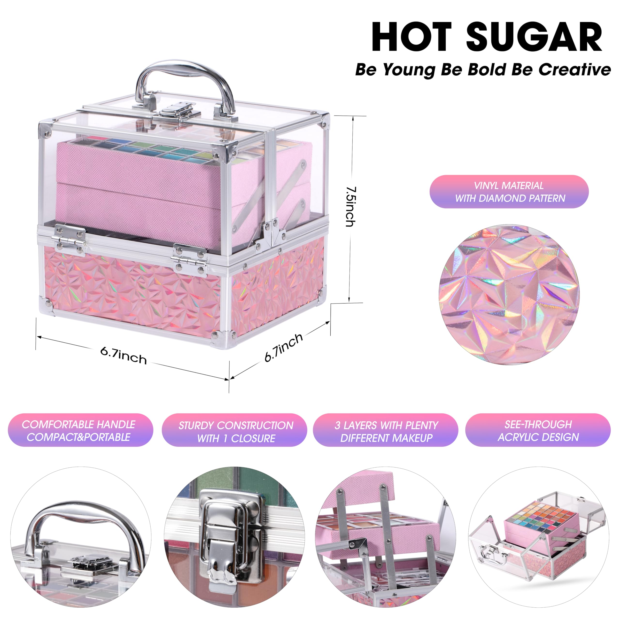 Hot Sugar eyeshadow palette close-up with vibrant colors for creative looks.