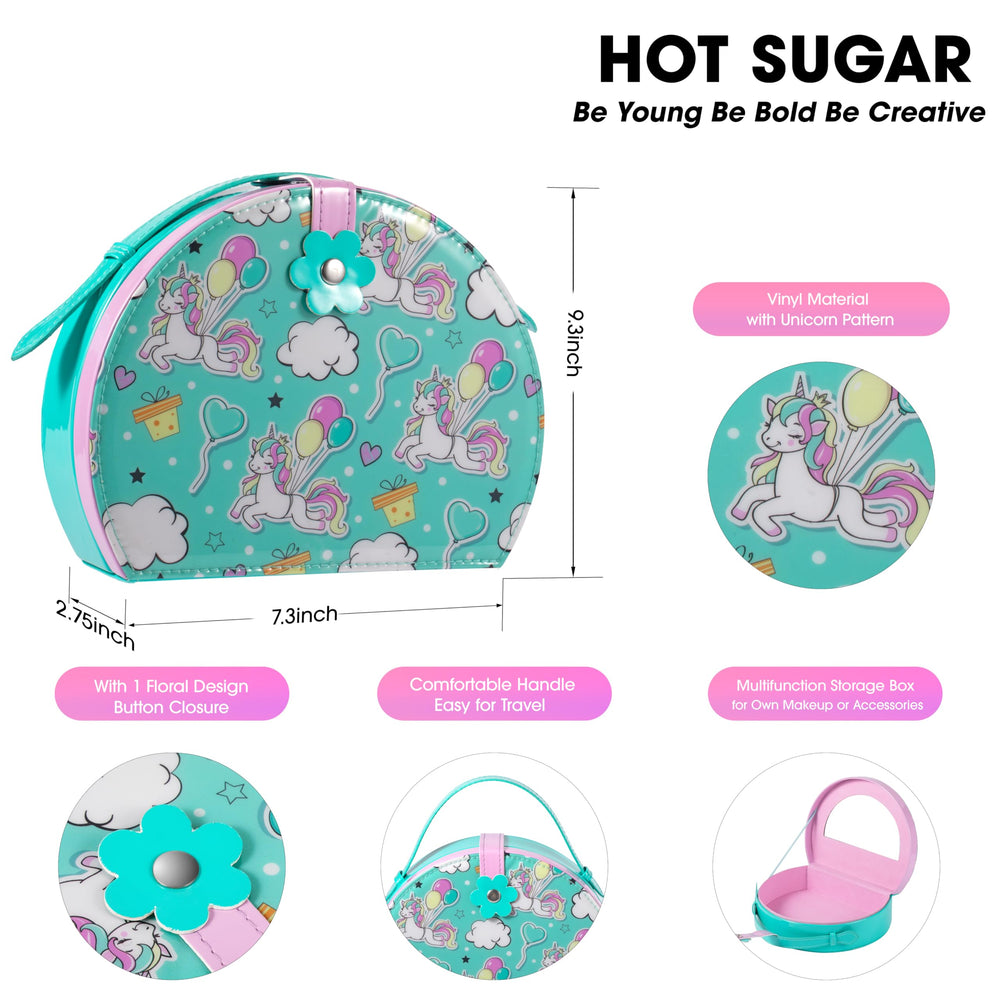 Hot Sugar Kids Makeup Kit 24-piece set open — beginner-friendly cosmetics for imaginative dress-up