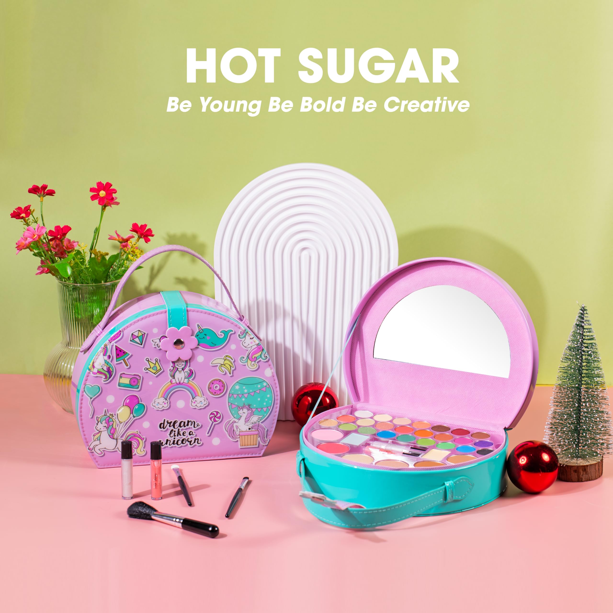 Hot Sugar Kids Makeup Kit travel case — unicorn design, ideal for on-the-go play