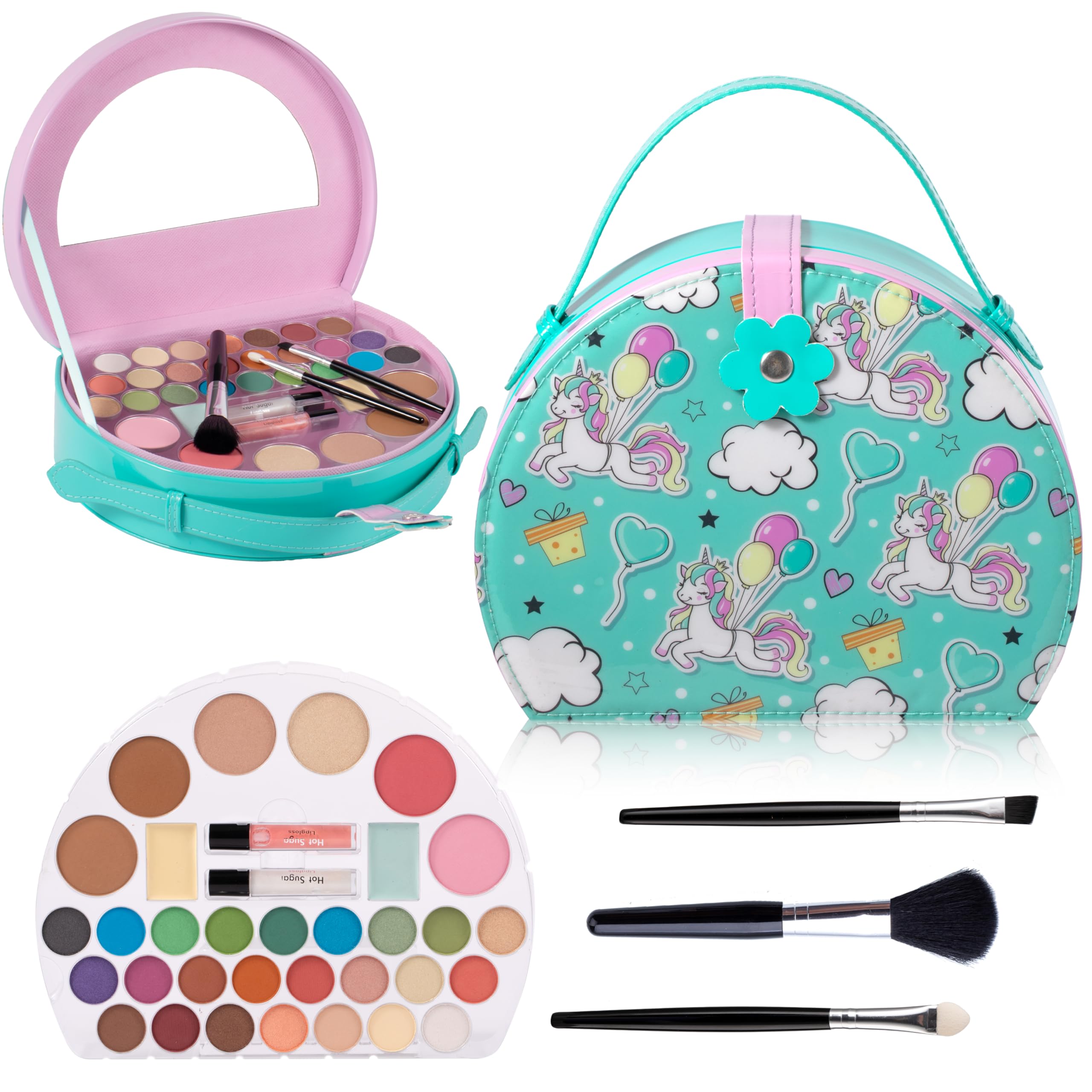 Hot Sugar Kids Makeup Kit unicorn case closeup — portable storage for creative play
