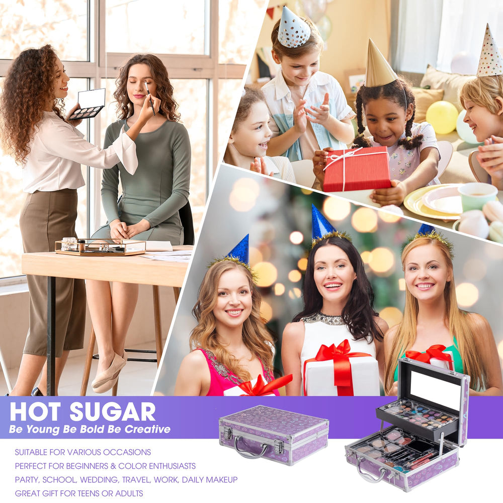 Hot Sugar lip colors set with lipsticks and glosses for on-the-go touch-ups