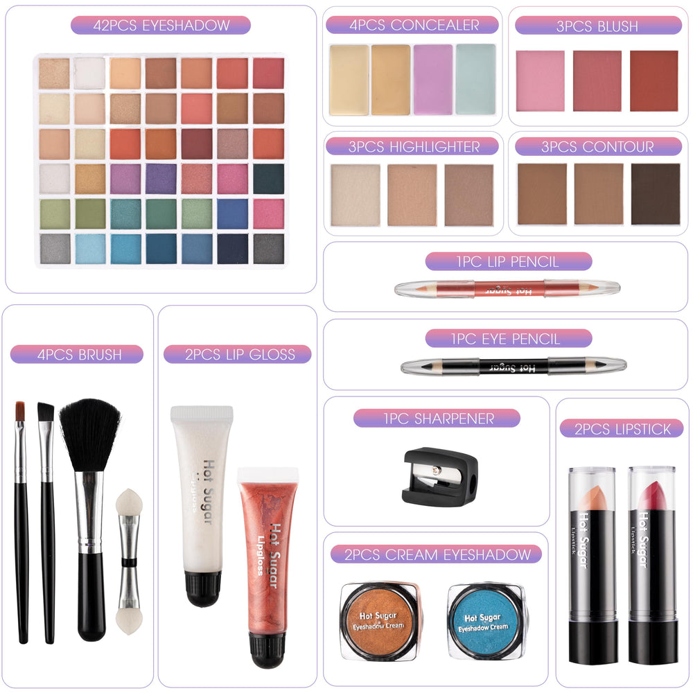 Hot Sugar lipstick and gloss set with creamy finish for everyday wear.