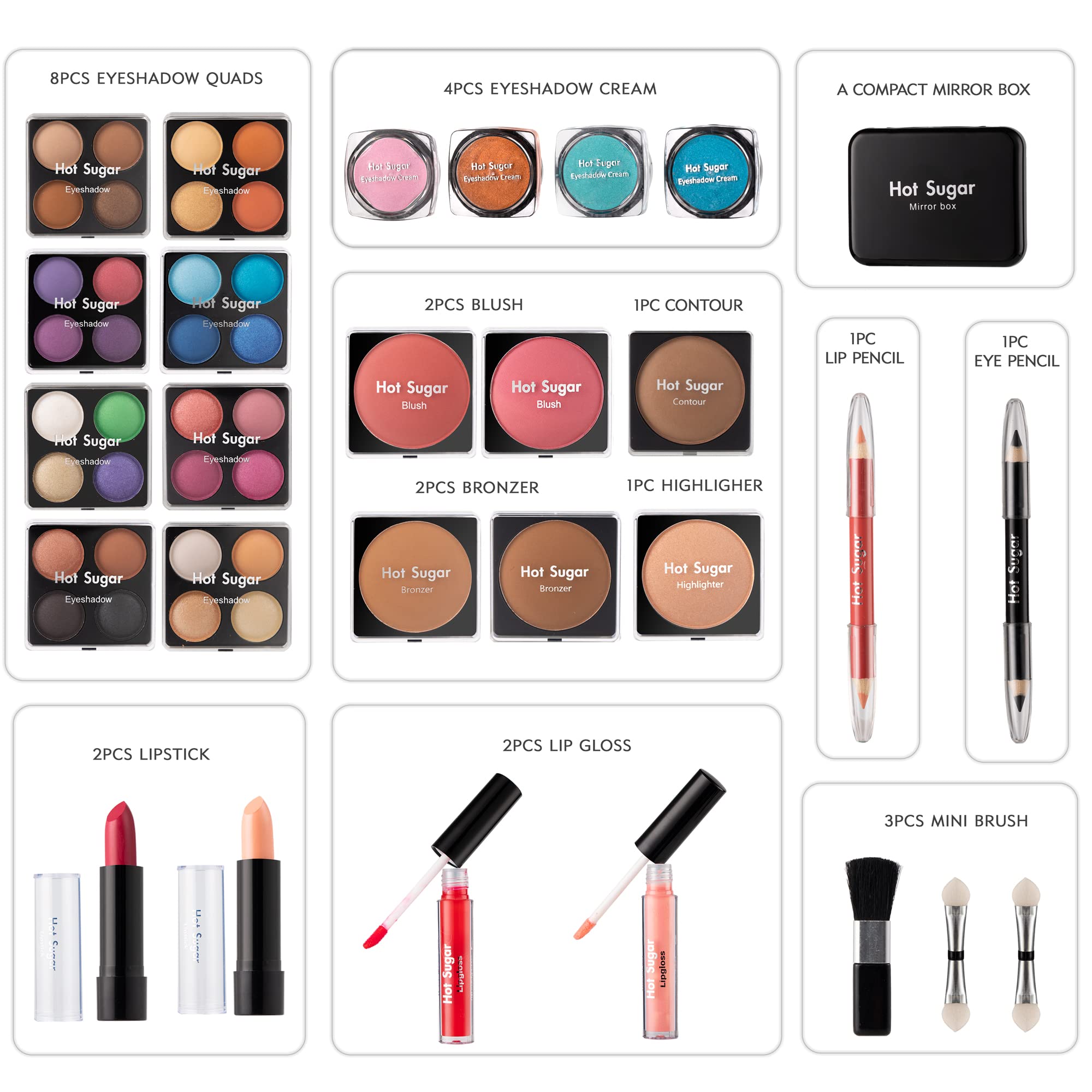 Hot Sugar lipsticks provide bold color in a portable kit