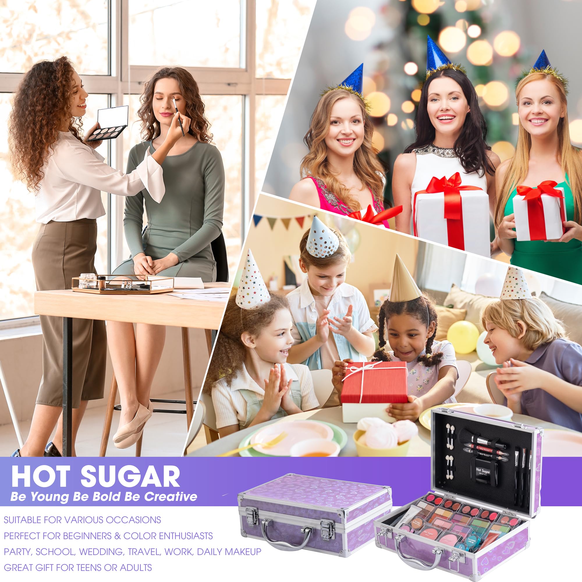 Hot Sugar makeup brushes set delivers precise application with soft bristles