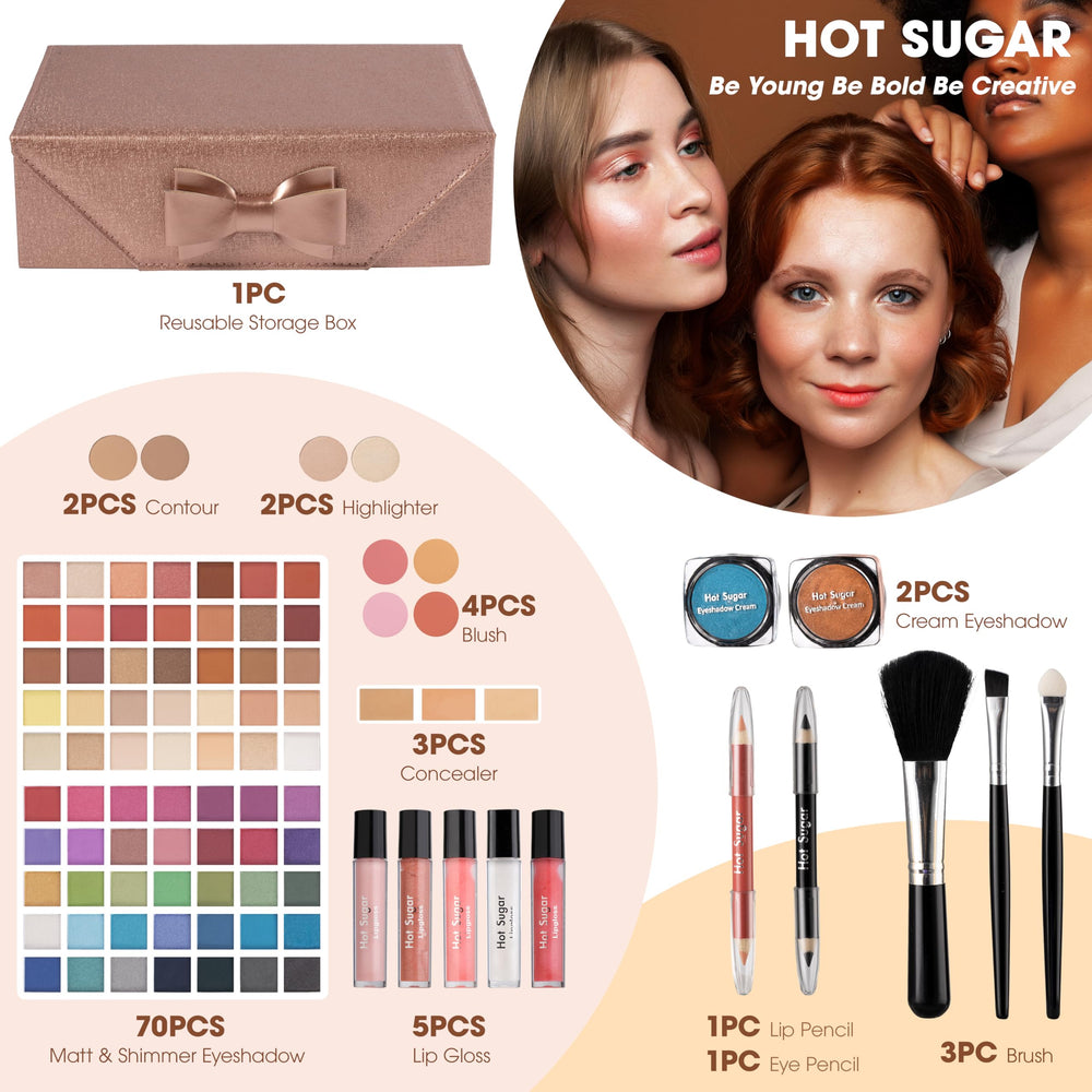 Hot Sugar makeup kit blush highlighter set adds radiant glow to cheeks