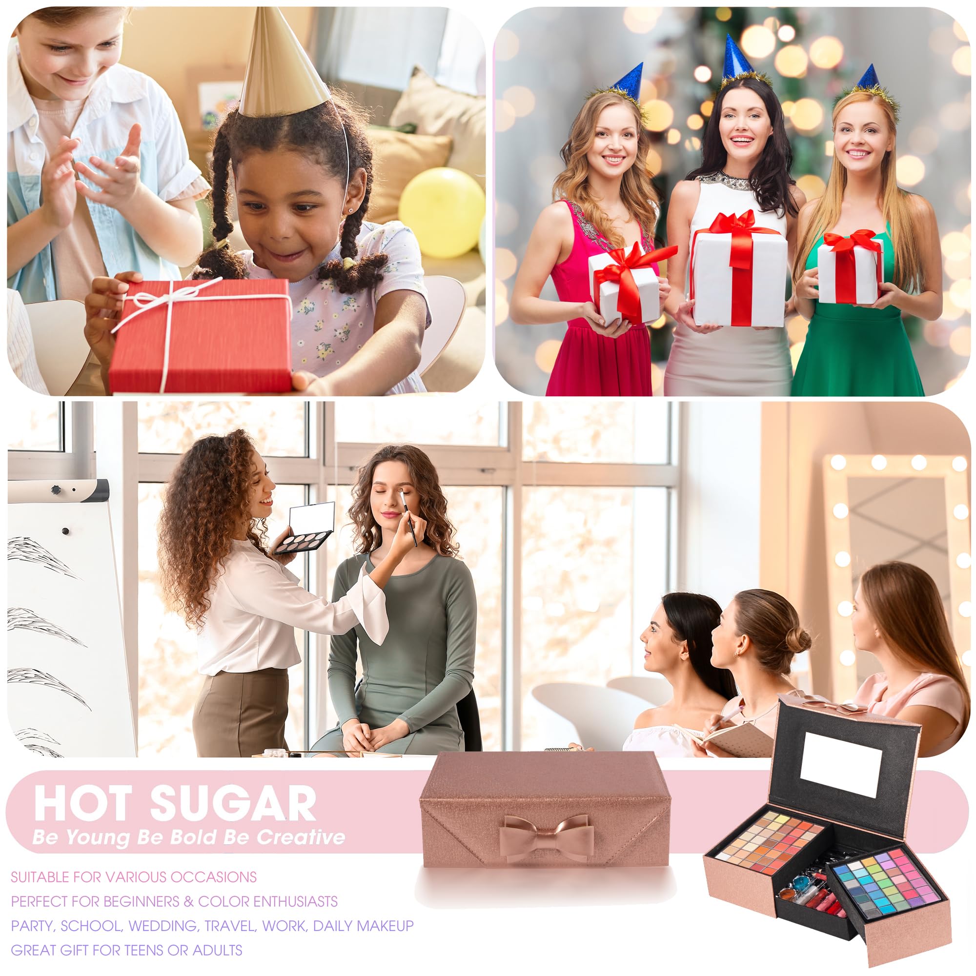 Hot Sugar makeup kit brushes storage box keeps tools organized on the go