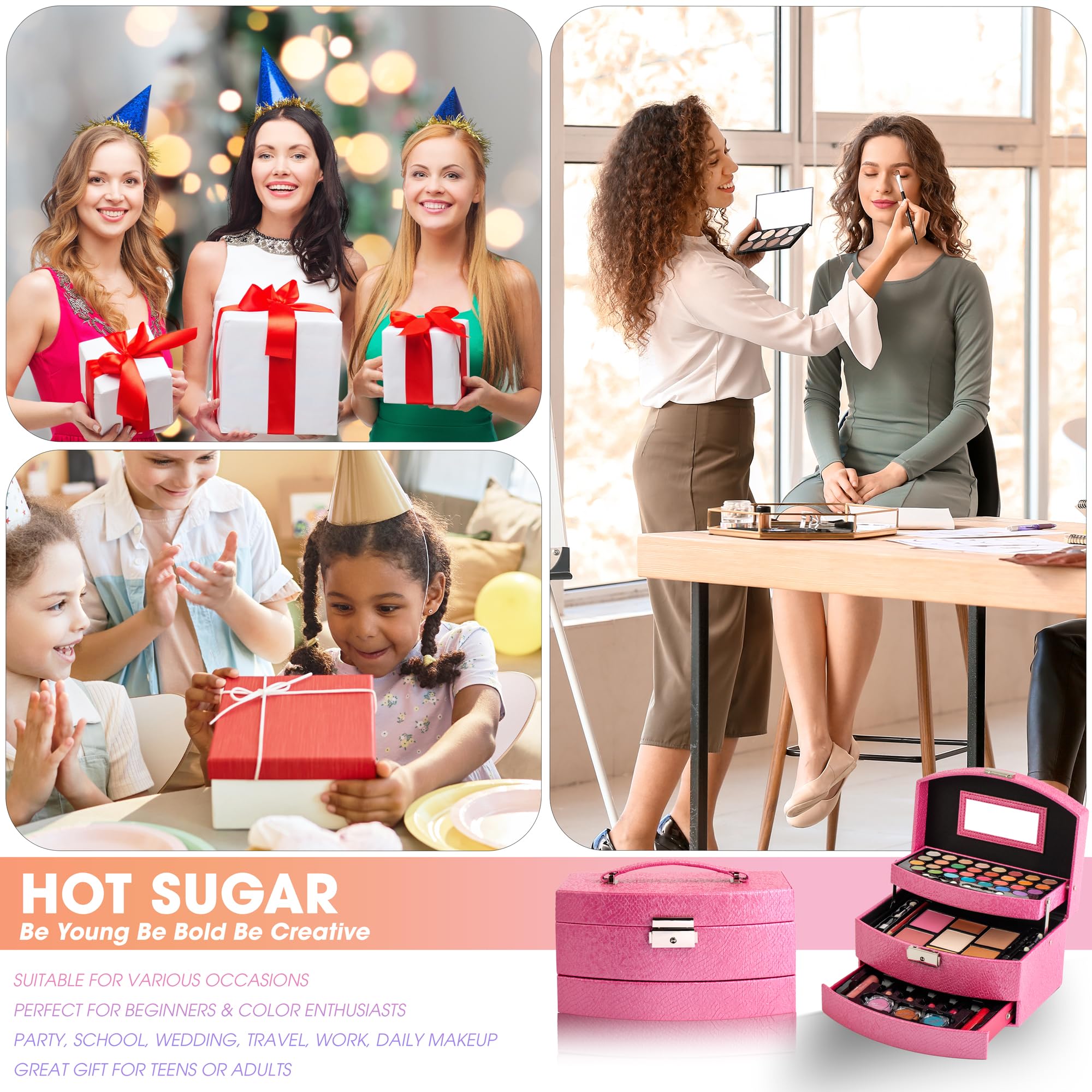 Hot Sugar Rosy lip glosses in subtle colors for delicate lips